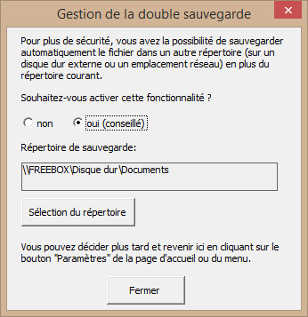 Gestion de la double sauvegarde