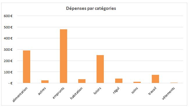 Graphiques des dépenses par catégorie