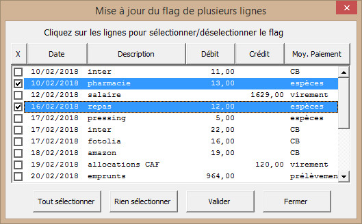 Gestion du flag de pointage